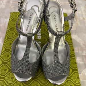 Gianni Bini Glittering Silver Heels